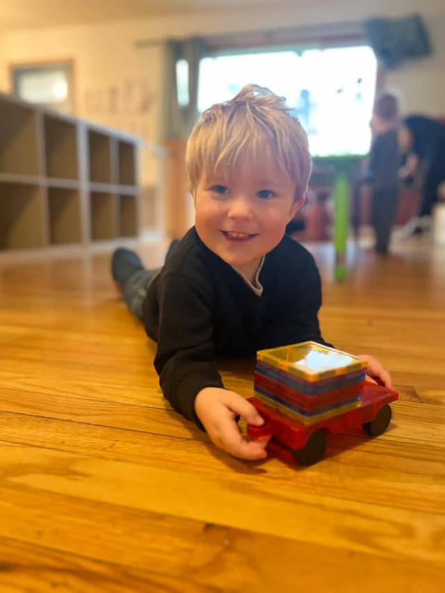  Child with toy truck