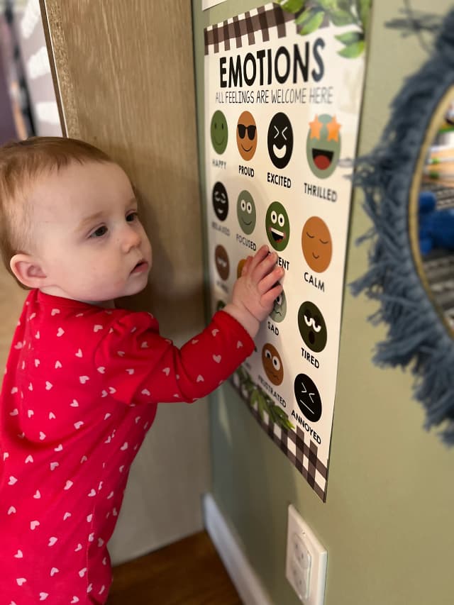  Child pointing at chart