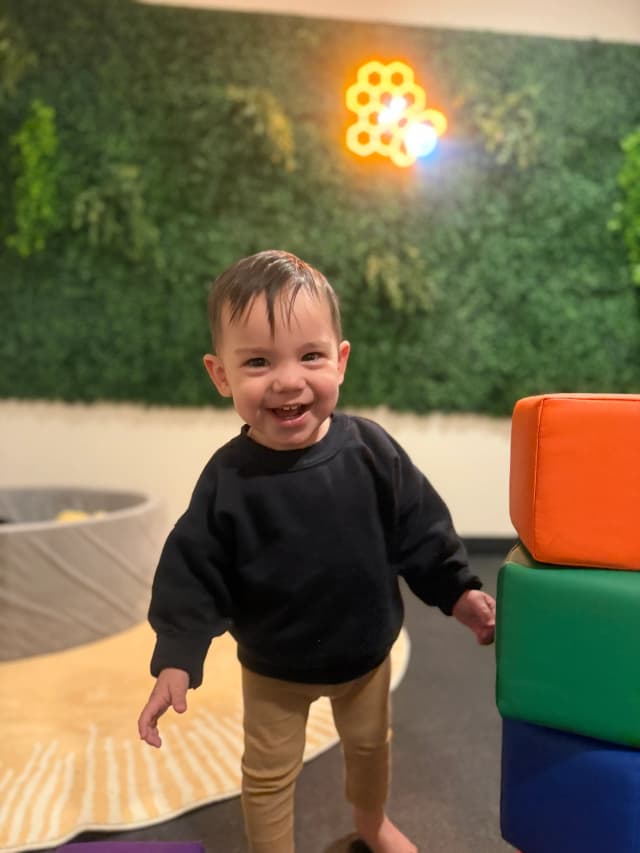  Child playing with blocks
