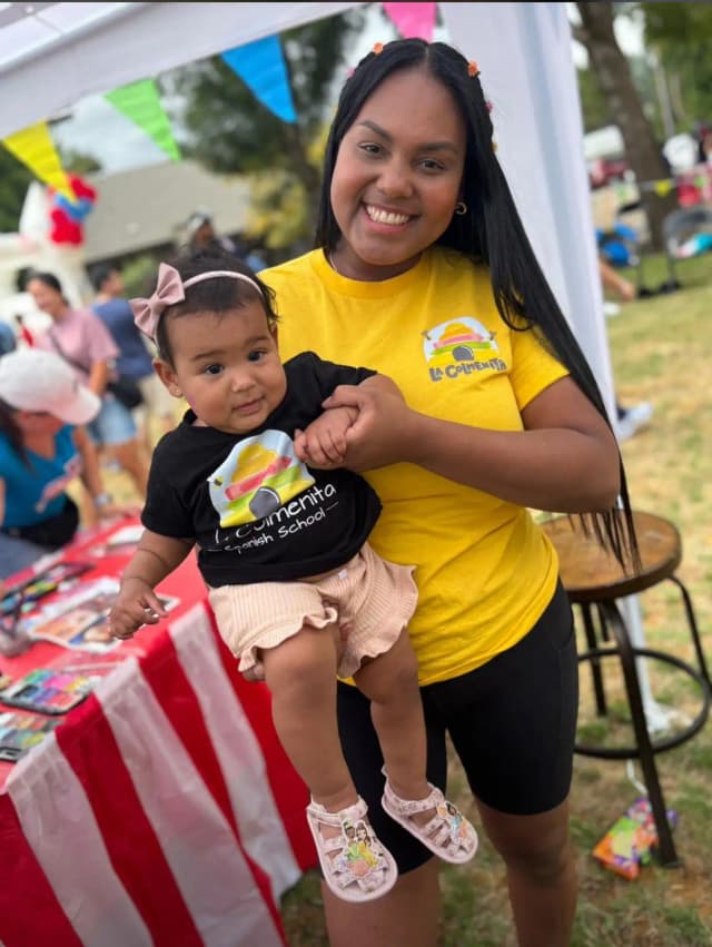 Teacher with a baby